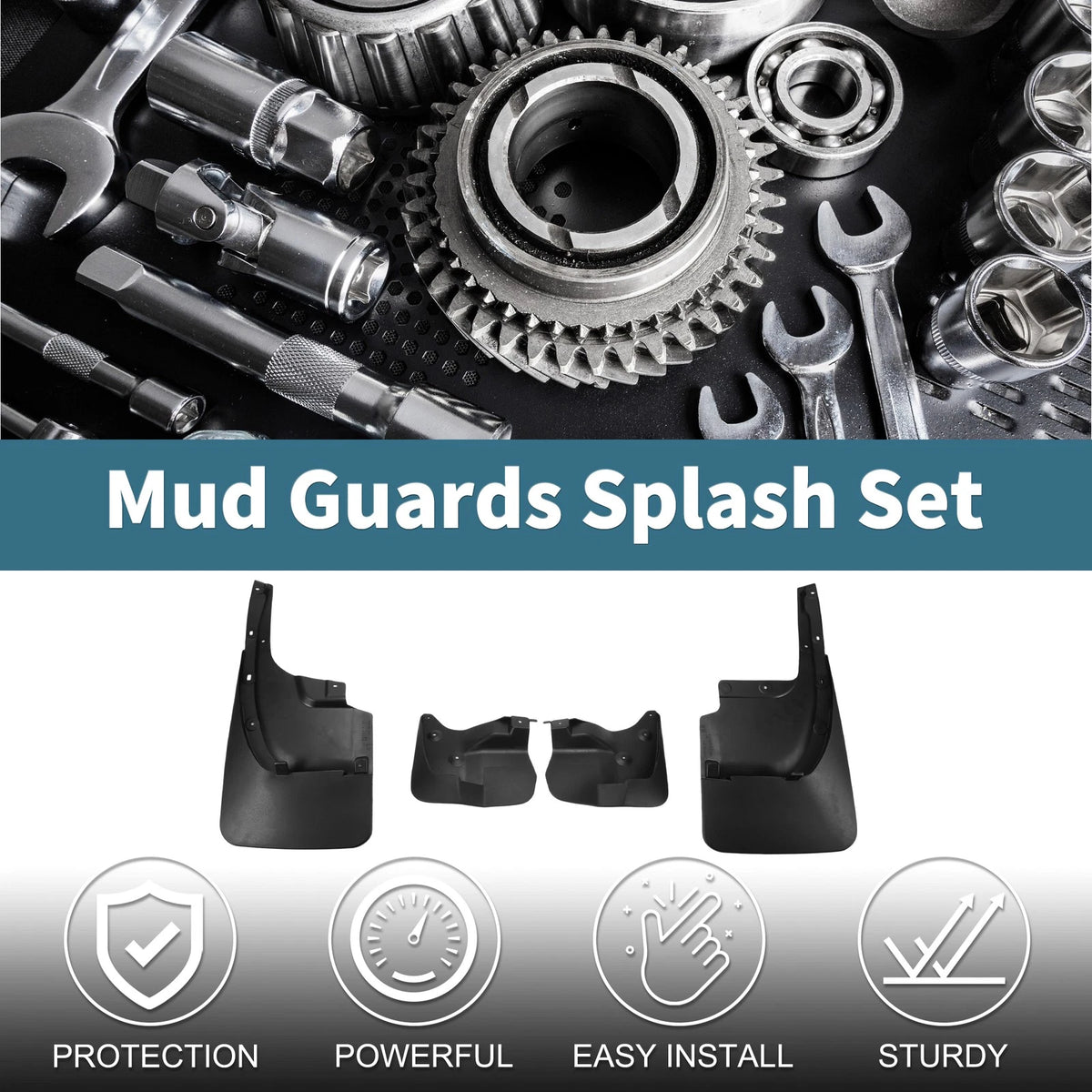 Mud Flaps Splash Guards 1 Set for Toyota Land Cruiser FJ200 (2010-2015)