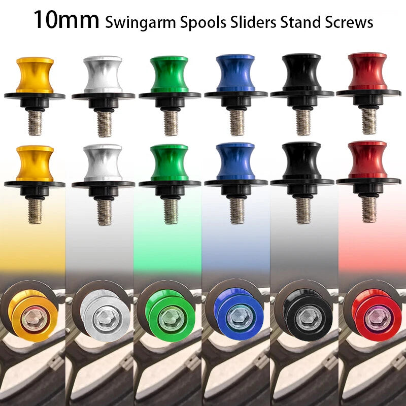 Blue M10 Swingarm Spools Sliders 2x for CFMOTO 450 650 700 800 (2015-2023)
