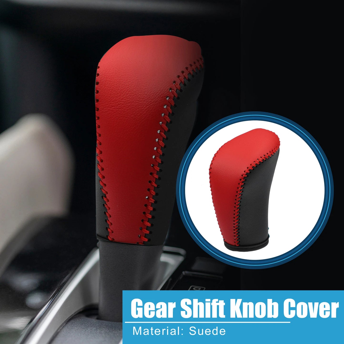 Gear Shift Lever Cover Trim for Nissan Altima Armada Sentra (20-23) Black Red