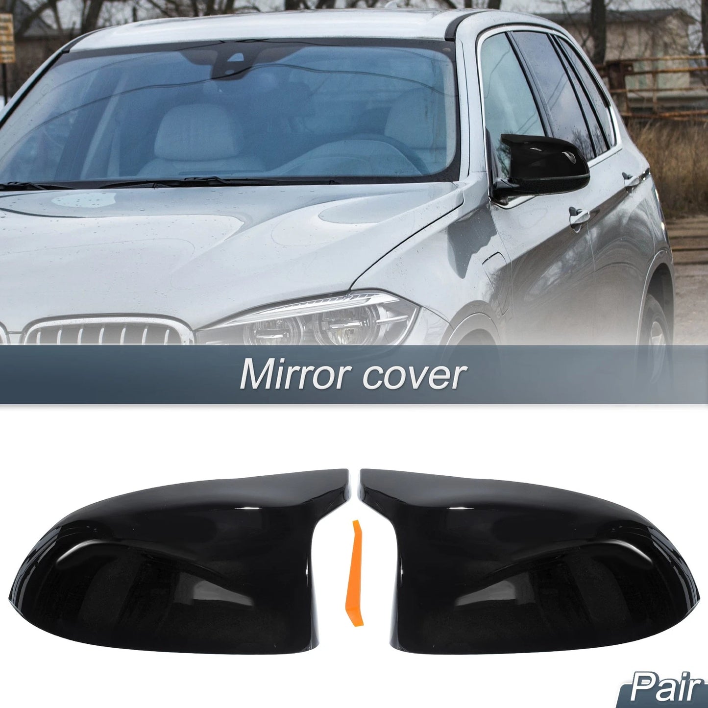 Door Mirror Cover Caps Gloss Black for BMW X5 F15 X6 F16 X3 F25 LCI X4 F26