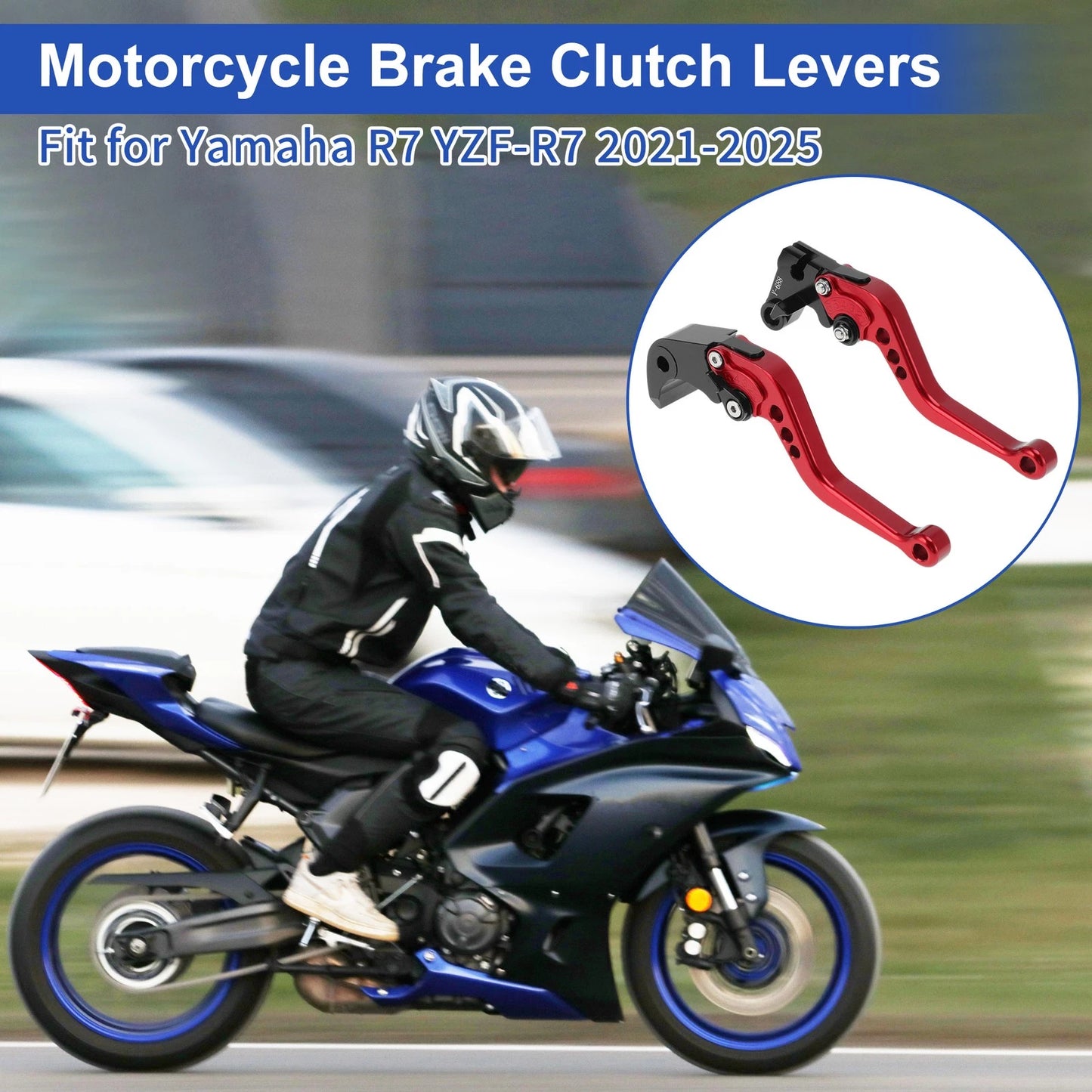 Brake Clutch Lever Aluminum Alloy Red for Yamaha R7 YZF-R7 (2021–2025)