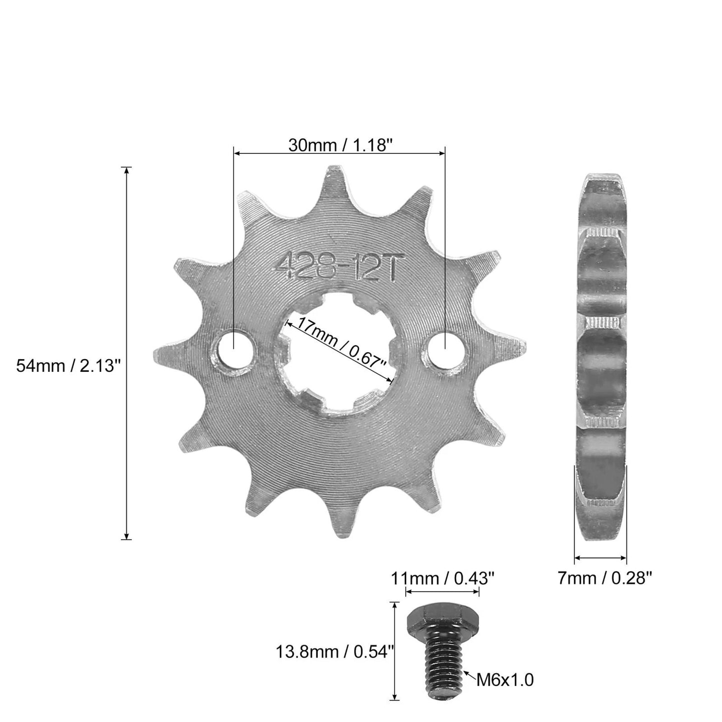 12T Front Engine Sprocket Titanium Tone for Motorcycle Dirt Bike