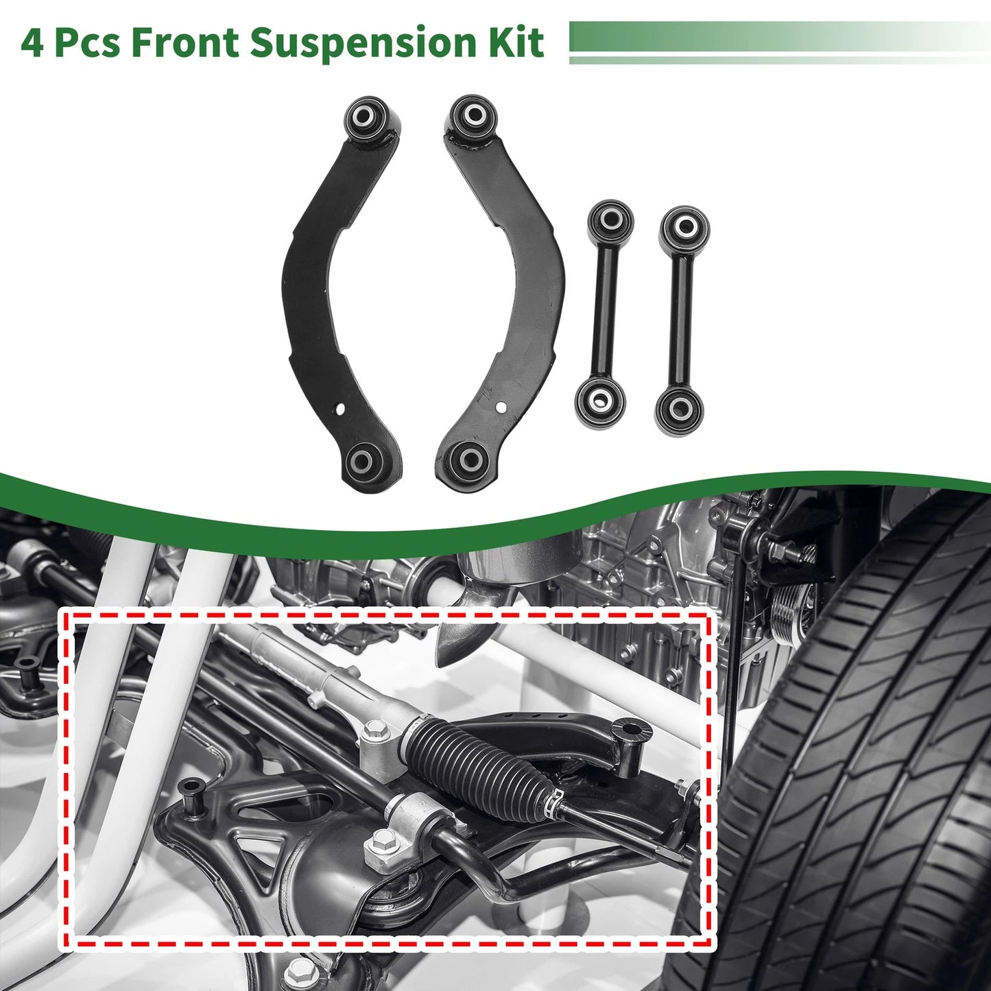 4 Pcs Rear Upper Control Arm Lateral Link for Jeep Compass (2007-2015)