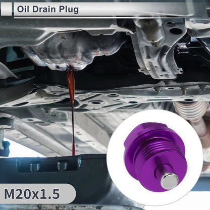 M20x1.5 Engine Oil Drain Plug with Gasket Set for Car Motorcycle Boat Purple