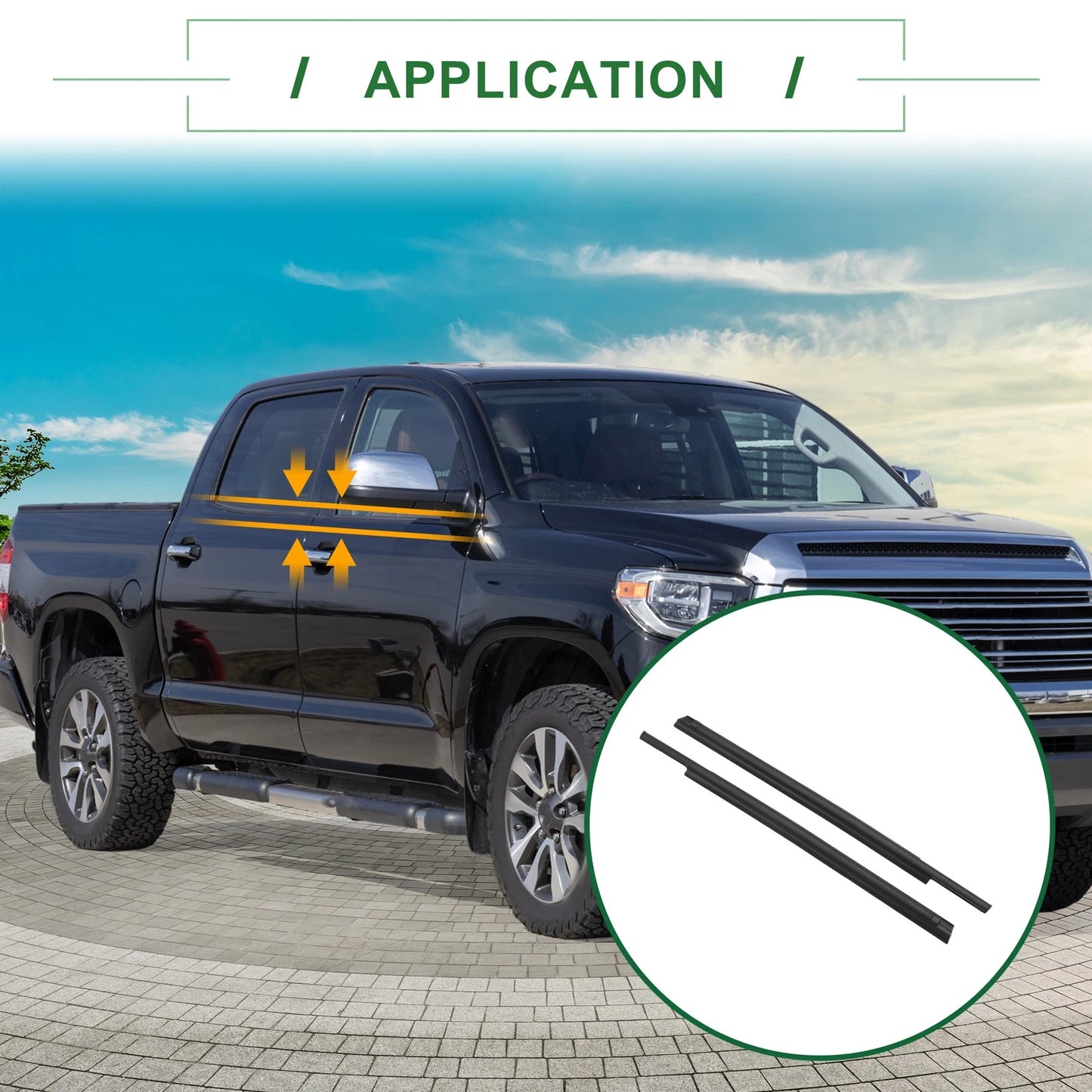 4pcs Weatherstrip Window Seal for Toyota Tundra (2007-2020) PVC