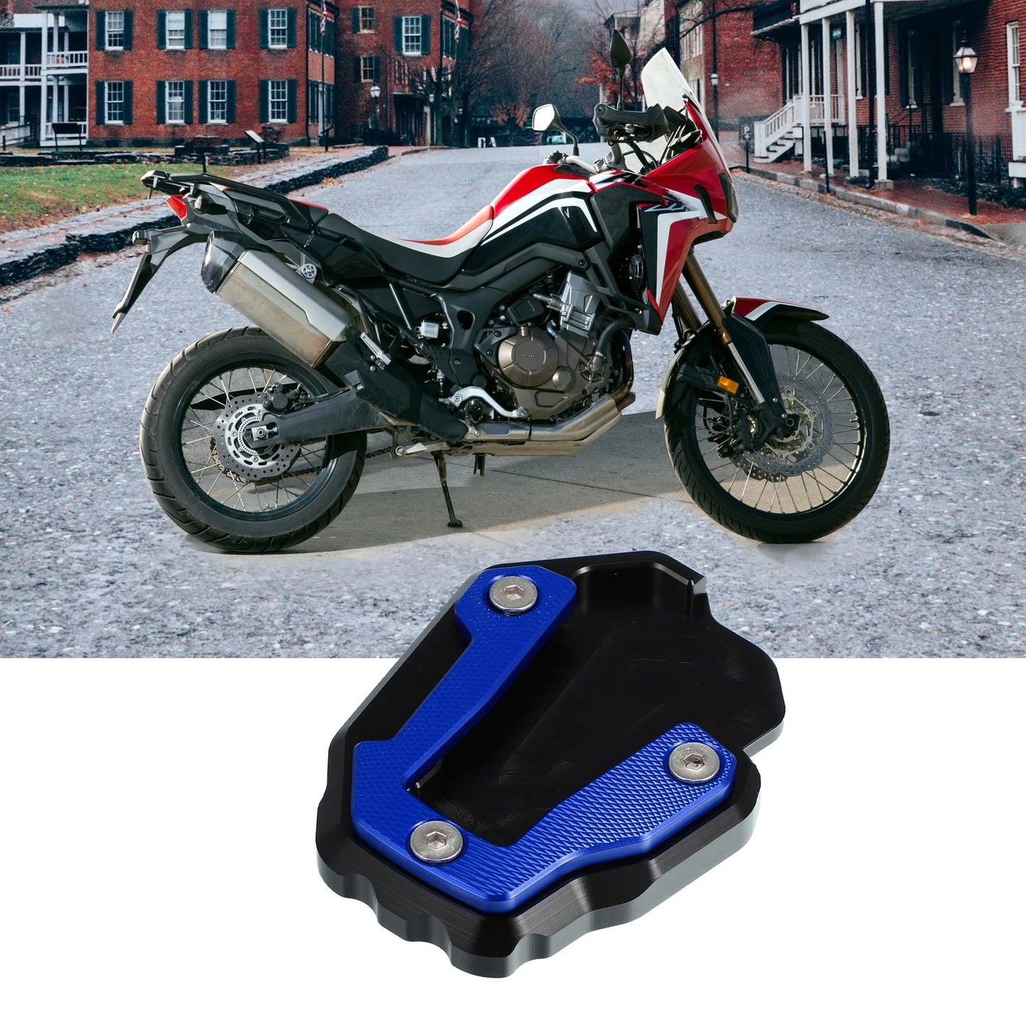Side Stand Kickstand Plate Pad Base Blue for Honda CRF1000L (2017–2020)
