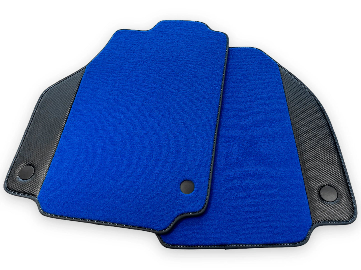 Blue Floor Mats for Ferrari 488 Spider (2015-2023) - Carbon Fiber Leather