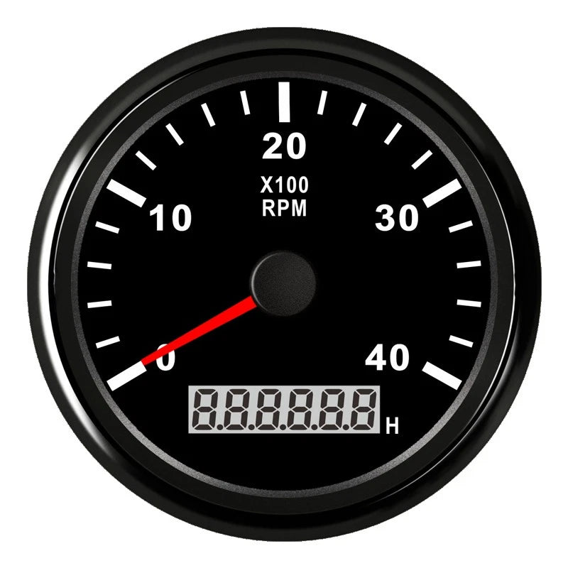 85MM Diesel Engine Tachometer Speedometer with LCD Hourmeter for Car Boat Yacht