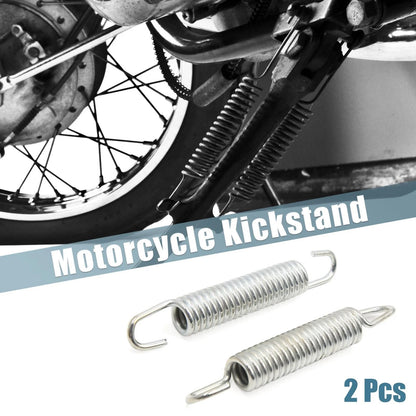 2 x 10cm Silver Tone Metal Motorcycle Side Kickstand Spring for Honda CG125