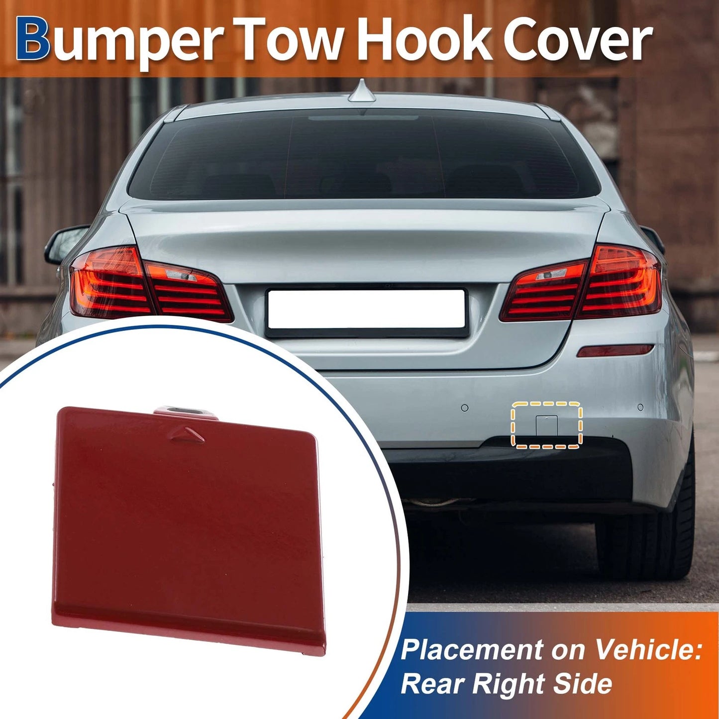 Rear Tow Hook Cover for BMW 5 Series F10 (2011-2017) - Melbourne Red