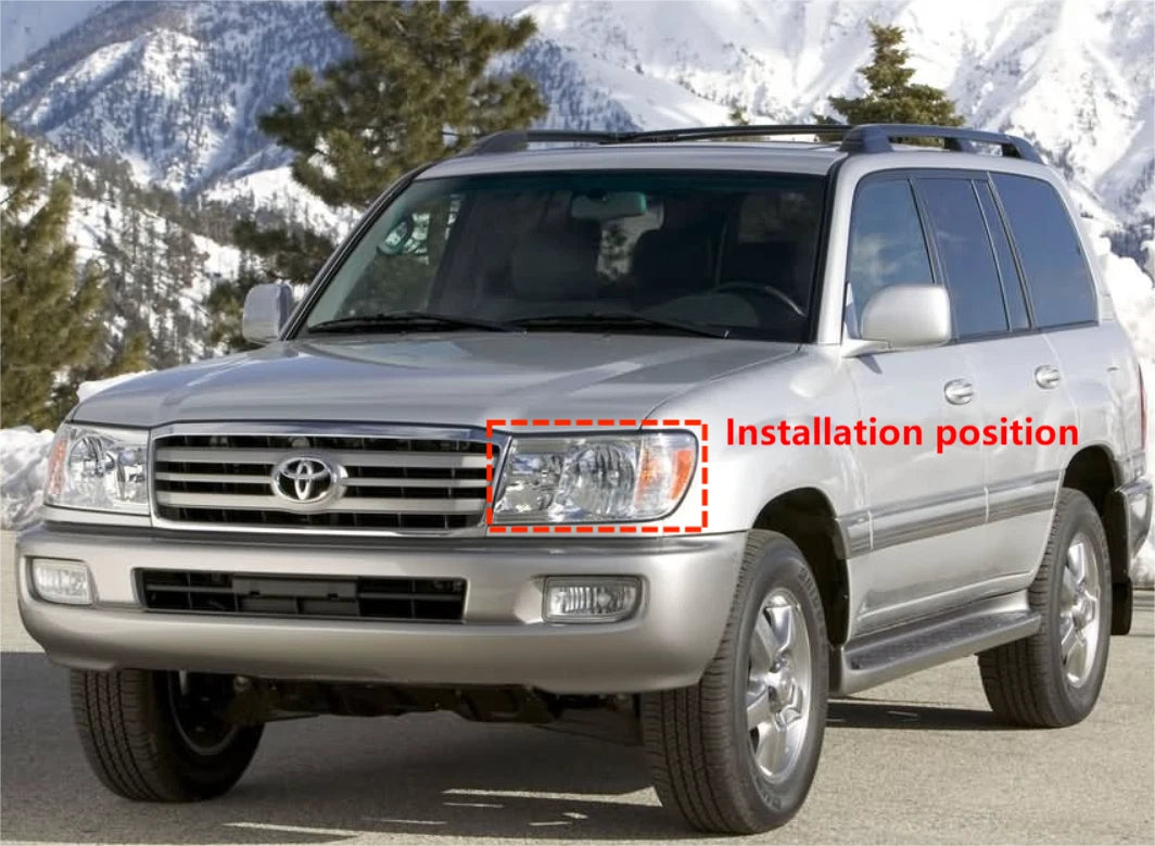 Chrome Front Light Lamp Cover Trim for Toyota Land Cruiser LC100 (2006-2007) 2 x