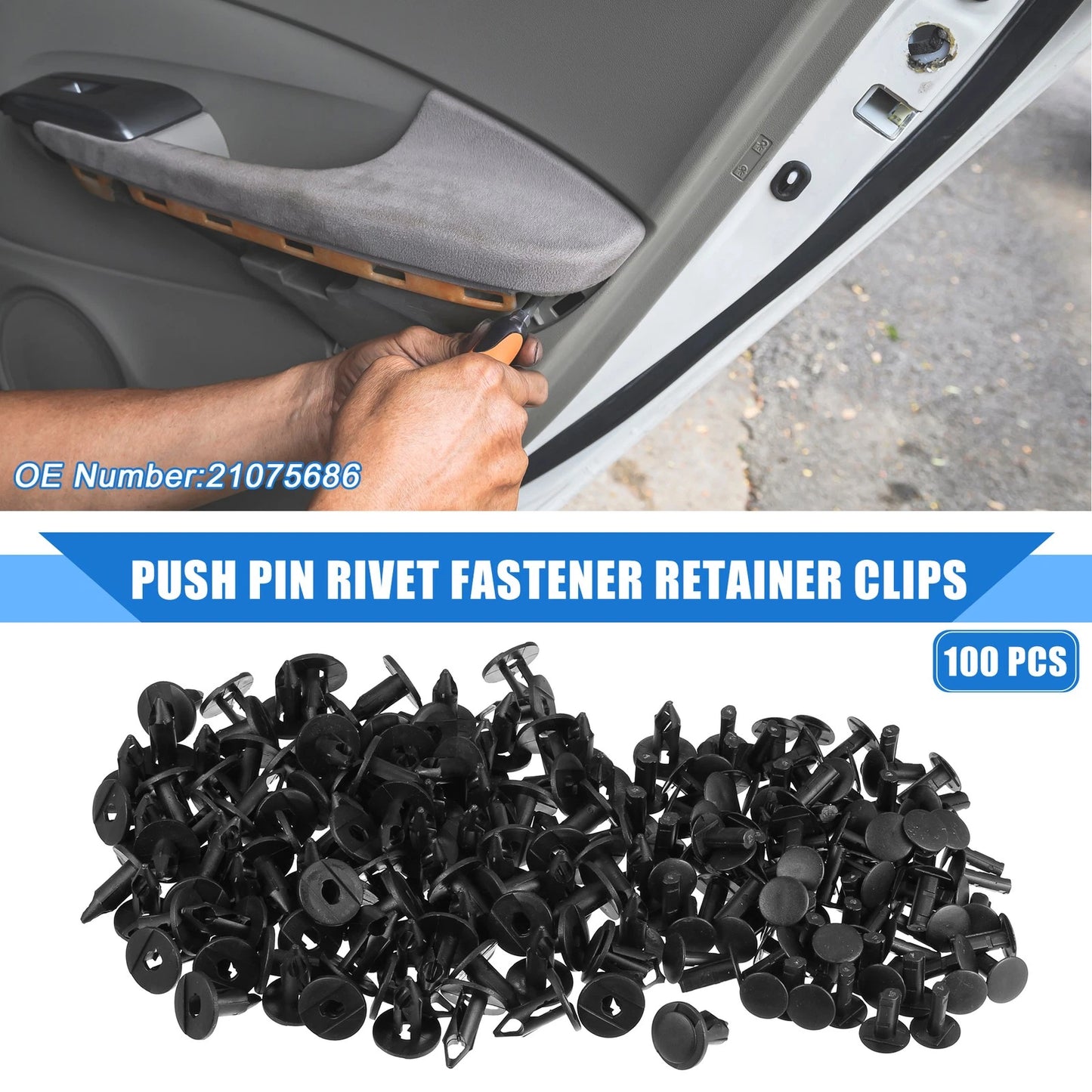 100 Pcs Push Pin Rivet Fastener Retainer Clips for Buick Rainier (2005–2007)