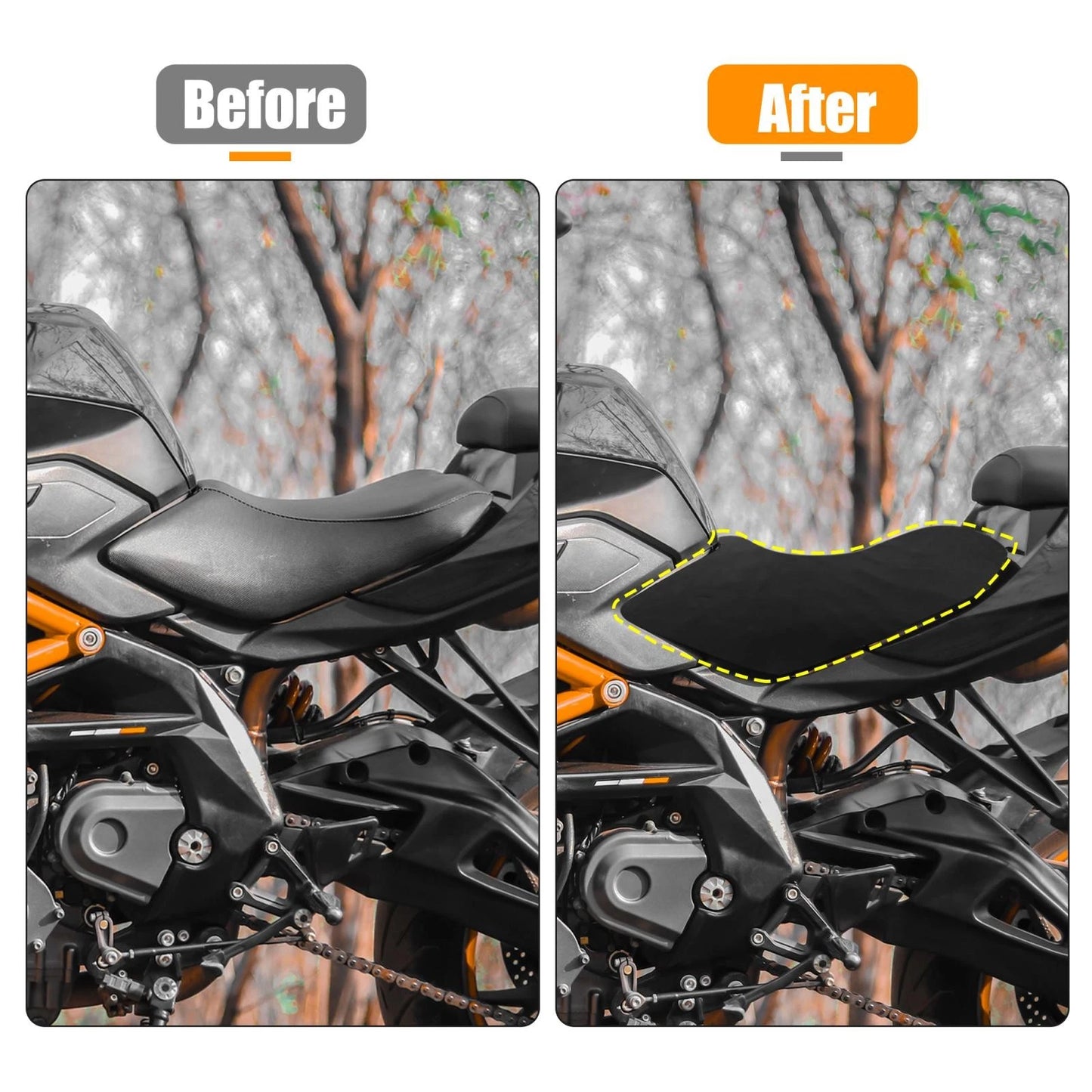 67x43cm Size XL Motorcycle TPU Seat Cover Seat Pad Black for Make Model