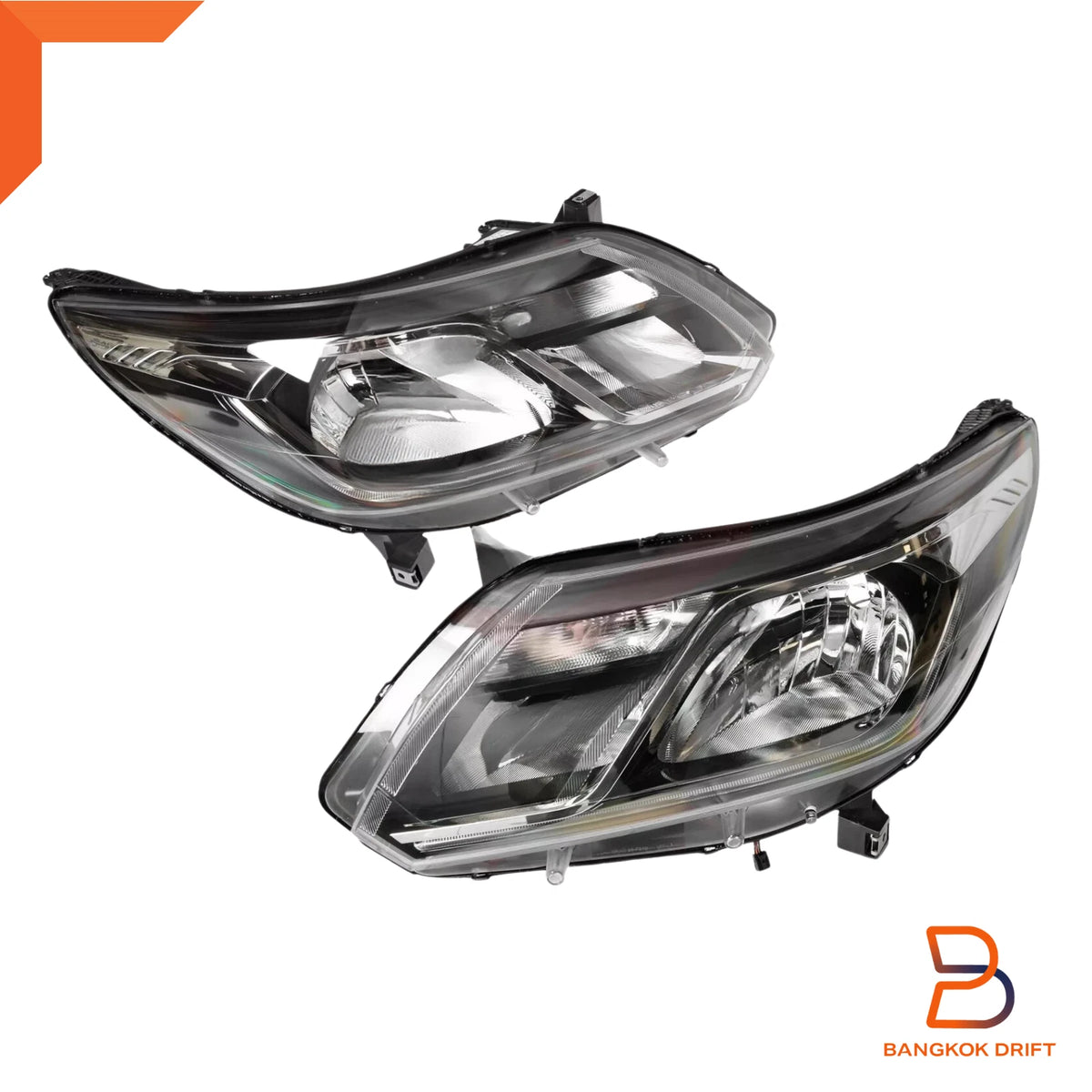 E-MARK DRL Headlight Lamp Chrome Trim for Holden Colorado, Trailblazer (17-23)