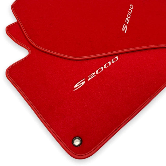 Red Tailored Floor Mats for Honda S2000 with White Logo (2000-2009)