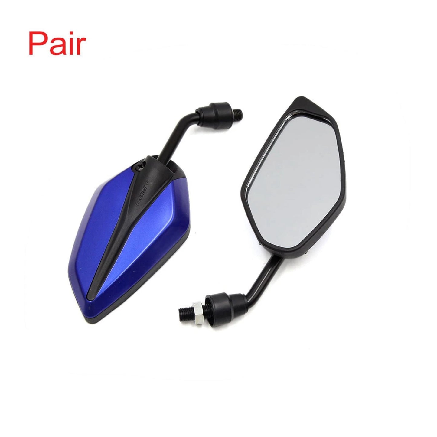 Pair / 2 x / Adjustable Polygon Rear Side View Mirror for Motorcycle Scooter