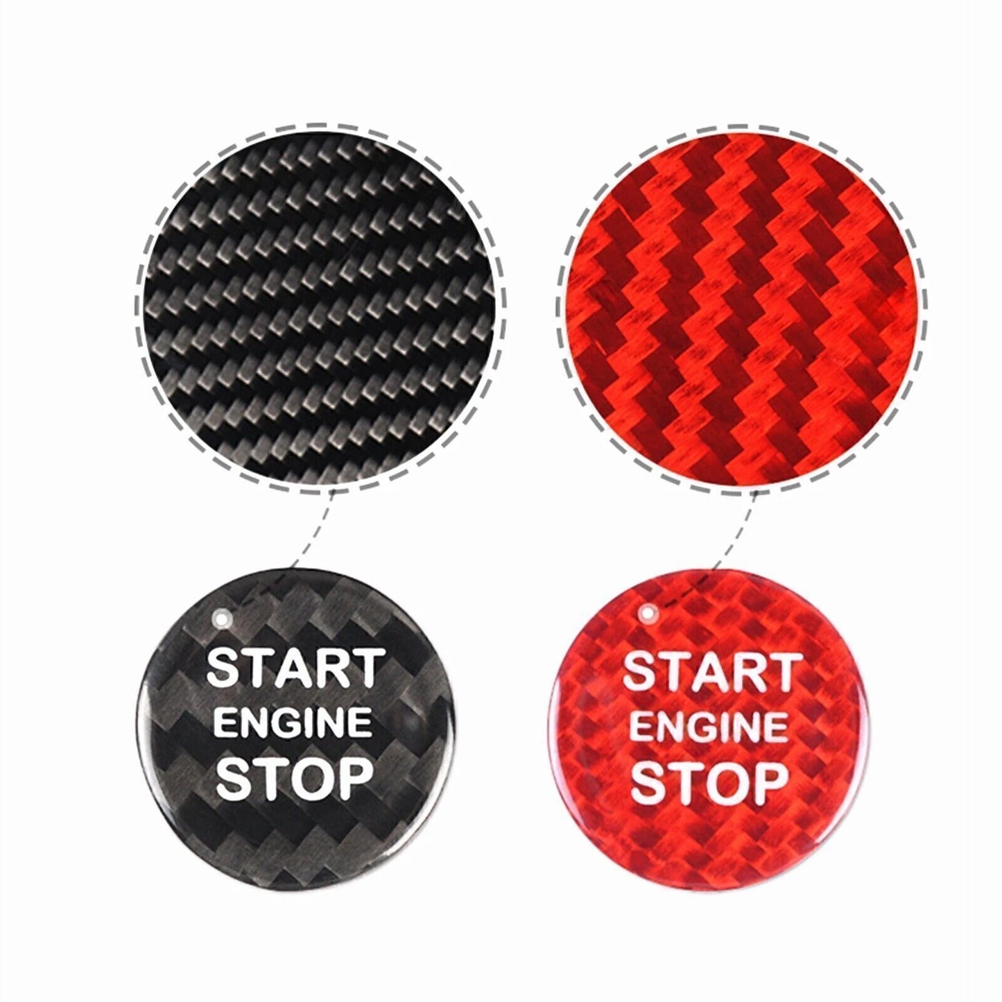 1pc Carbon Fiber Red Engine Button Cover for Alfa Romeo Giulia, Stelvio (2017-)