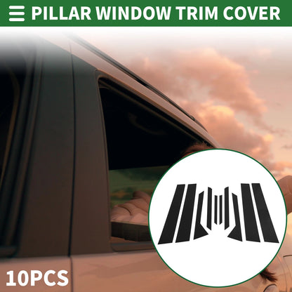 10 Pcs Door Pillar Window Trim for Ford Fiesta (2011-2015) Black
