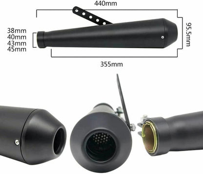 17.5" Short Exhaust Pipe Muffler Tail Pipe for Universal Motorcycle