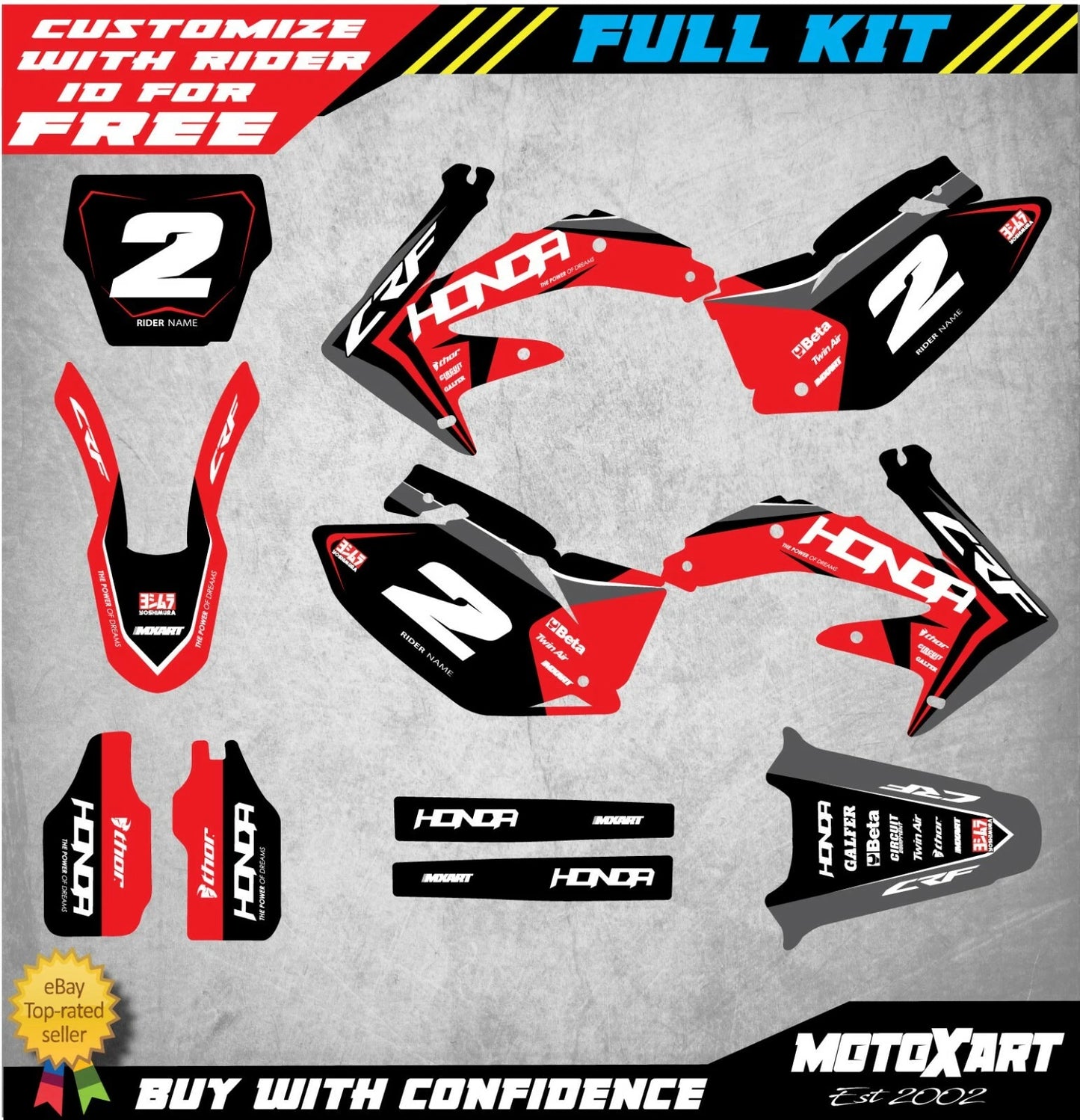 Full Custom Graphic Kit for Honda CRF 450 (2005-2007)