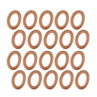 20 x M12*1.5 Copper Oil Drain Plug Gasket Washers for Universal Use