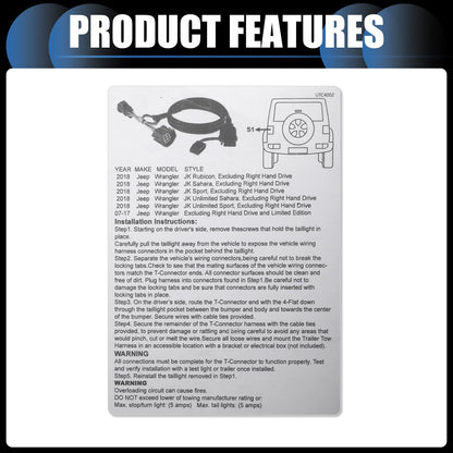 4-Pin Trailer Wiring Harness for Jeep Wrangler JK (2007-2018)