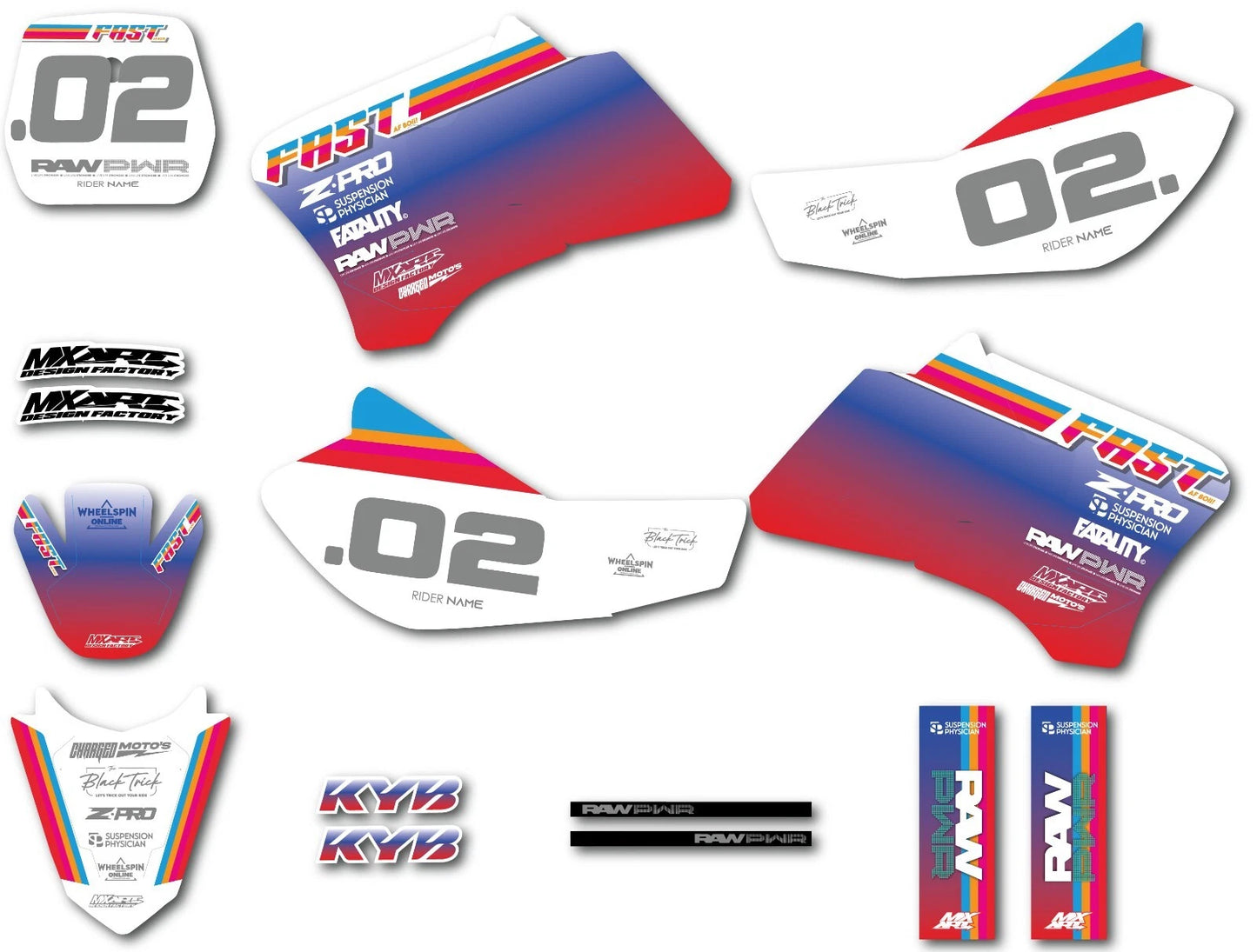 Custom Graphic Kit Mischief Style Decals for Yamaha TTR 90