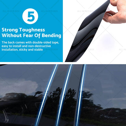 6 x Black Pillar Post Cover Trims for Honda Civic (2022)