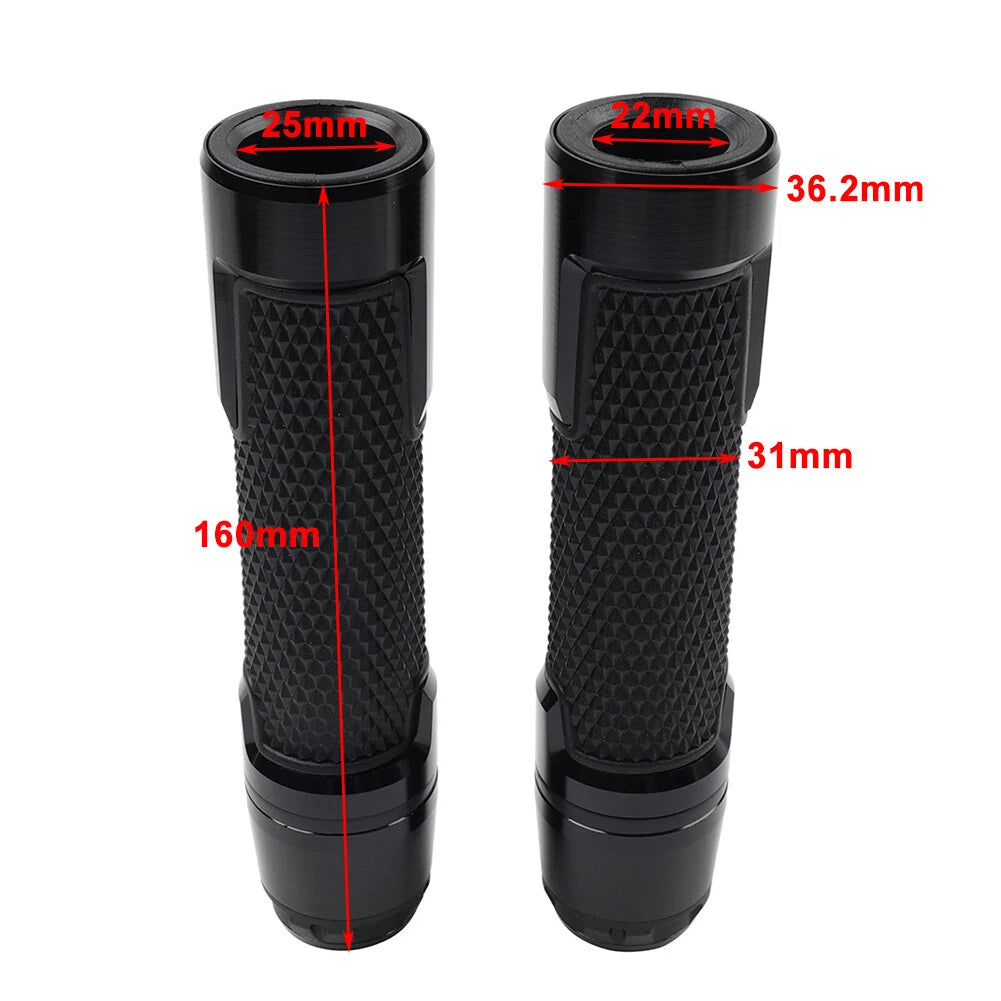 22MM 7/8 Inch Handlebar Grips with Bar Ends for Harley & Honda