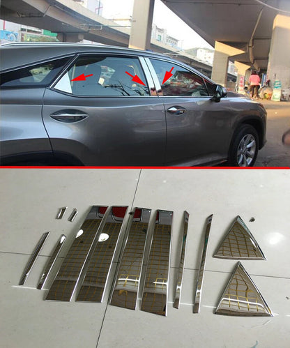 Steel Pillar Post Window Cover Trim for Lexus RX350 RX450h (2016-2021) 12 x pcs