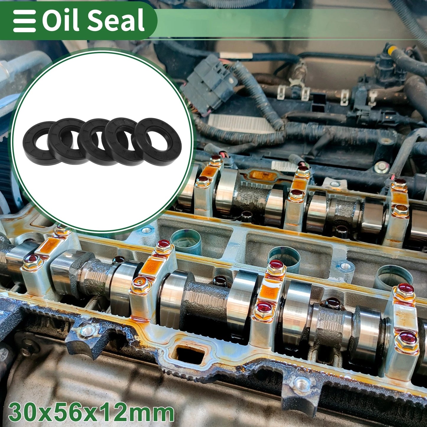 Oil Seal 30x56x12mm Seal Ring Rotary Shaft Seal NBR Rubber 5 x for Make Model