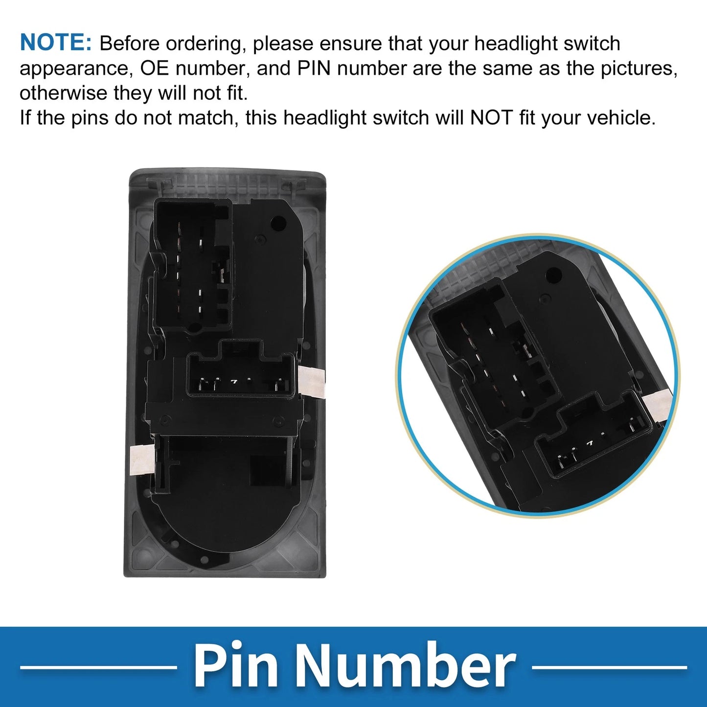 Headlight Switch for Ford F-250 Super Duty 2005-2007 Black