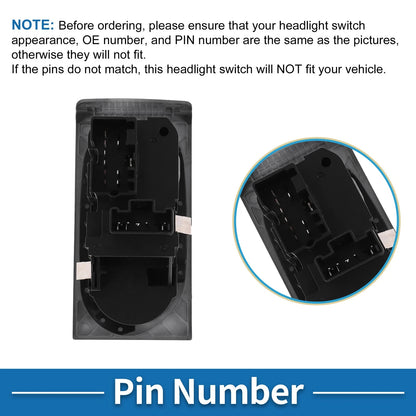 Headlight Switch for Ford F-250 Super Duty 2005-2007 Black