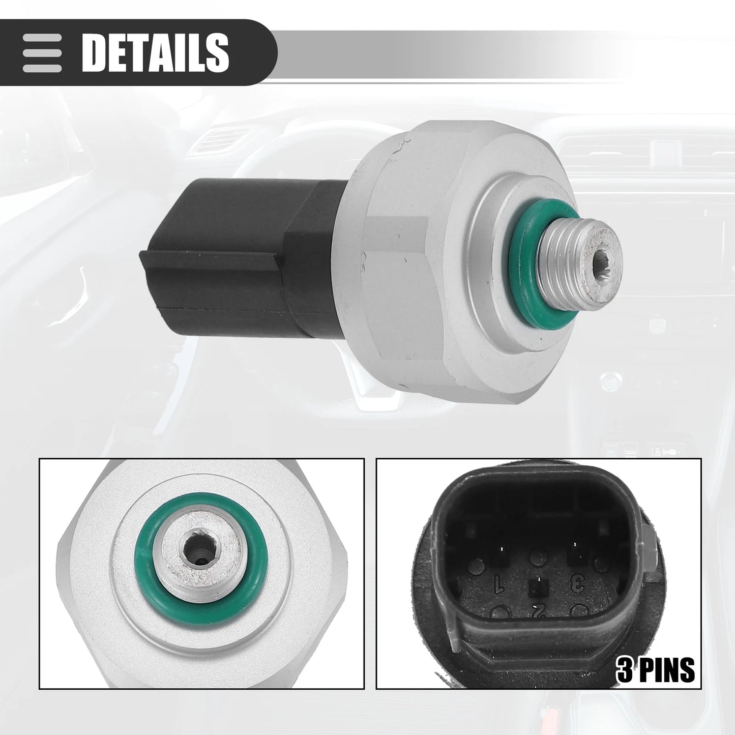 A/C Pressure Transducer Valve for Mercedes-Benz C300 (2008-2020) Metal Black