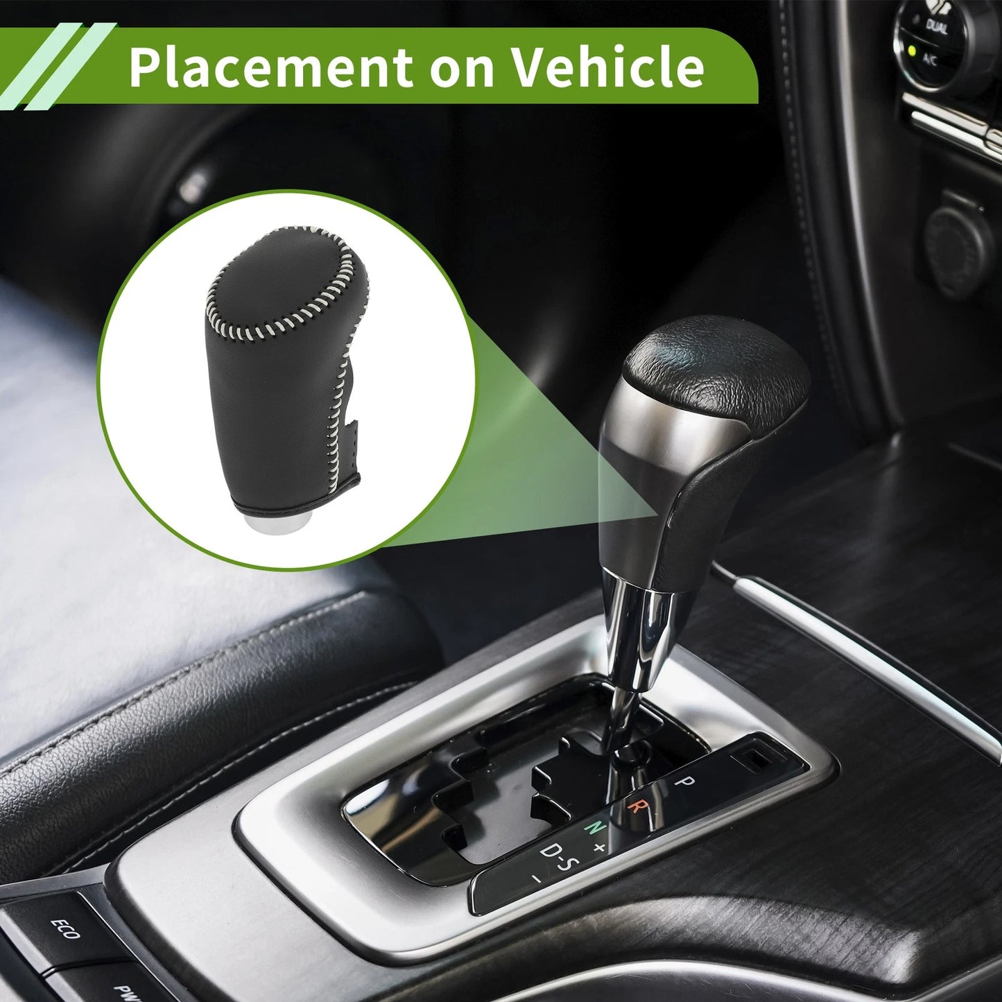 1 Pc Gear Shift Knob Cover for Chevrolet Malibu (2016-2020) Black Beige