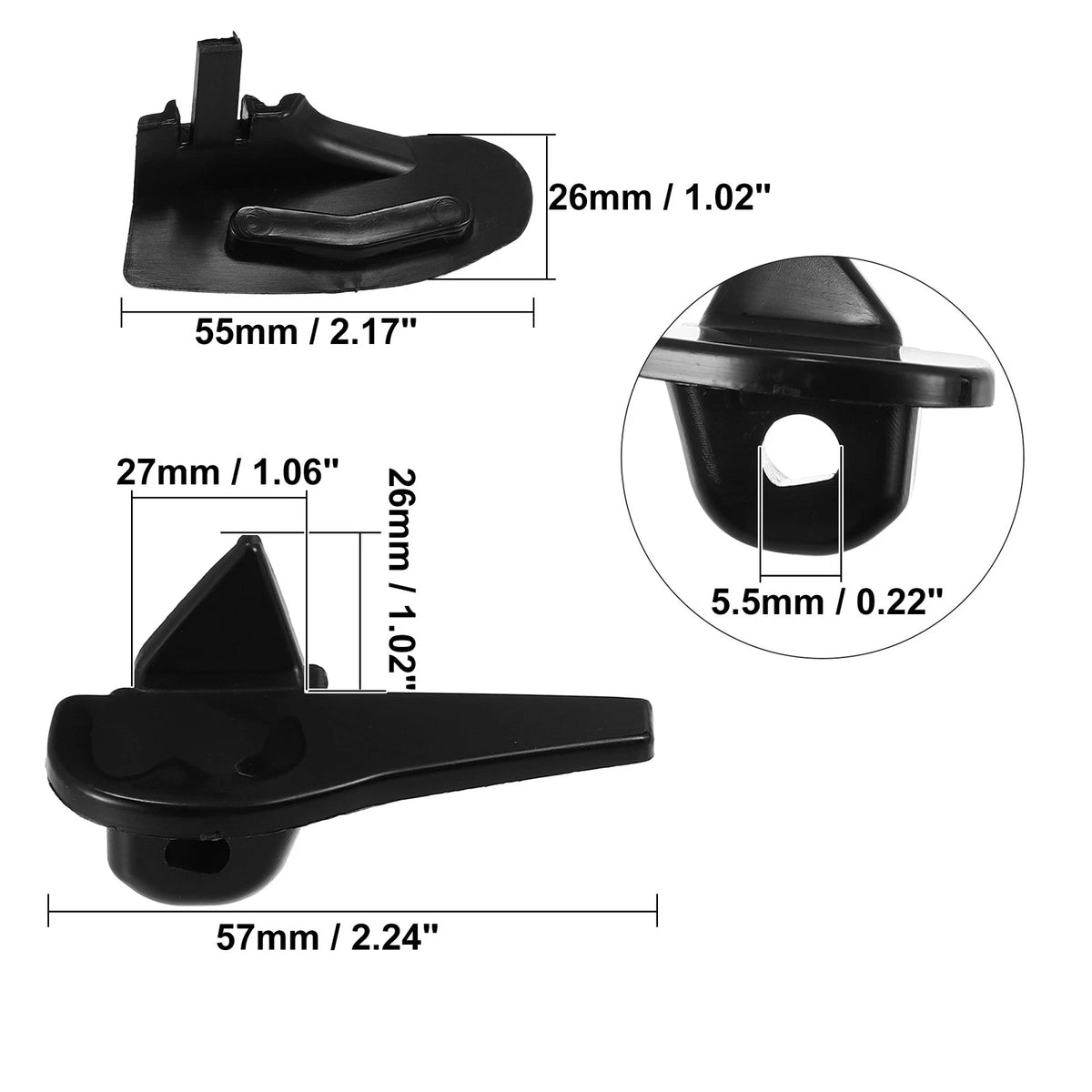 6 x Motorcycle Tire Changer Demount Head Insert Black 2.17x1.02x1.02