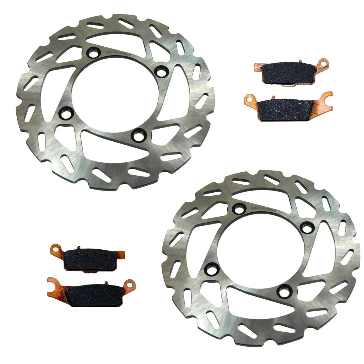 2 x Front Wave Disc Brake Rotors & Brake Pads for Yamaha Kodiak 700 (2016-2023)