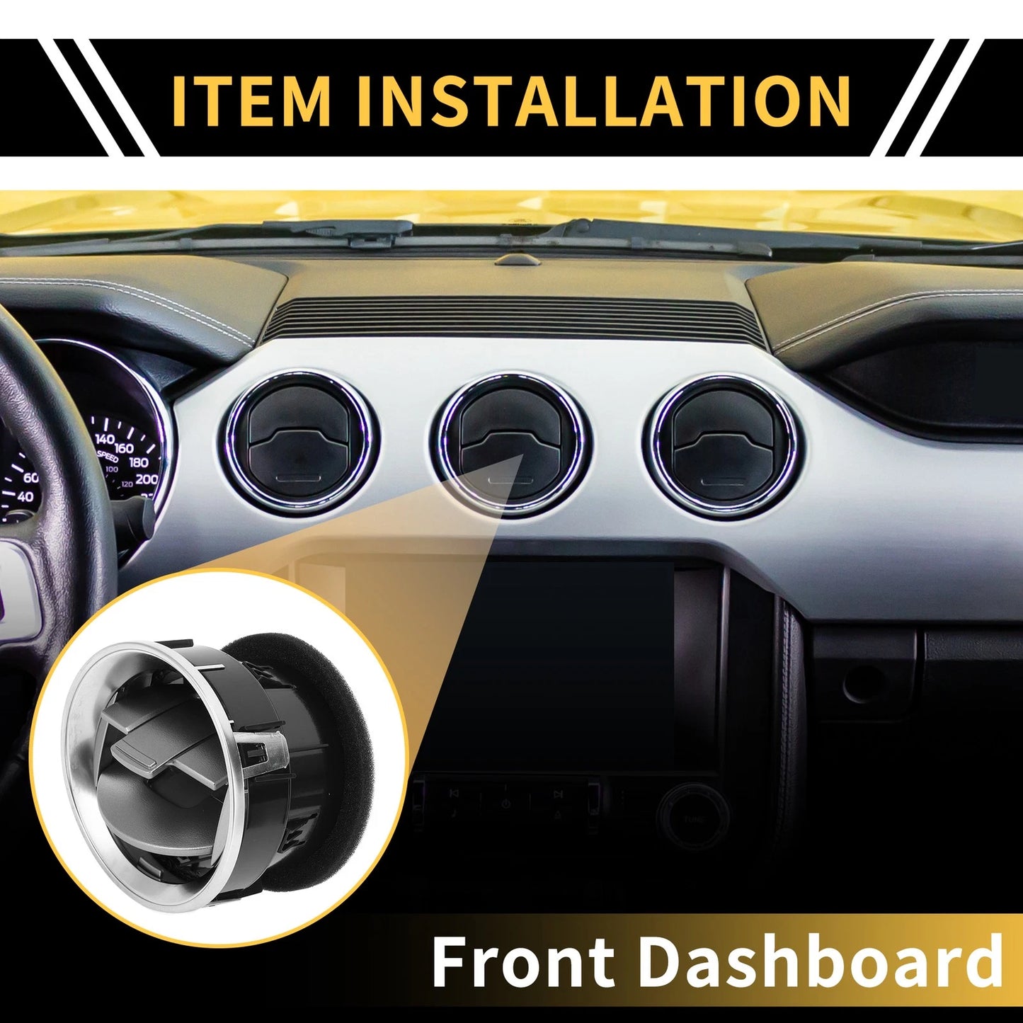 AC Heater Air Vent for Ford F150 (2009-2014) Center Dash Outlet Matte Black