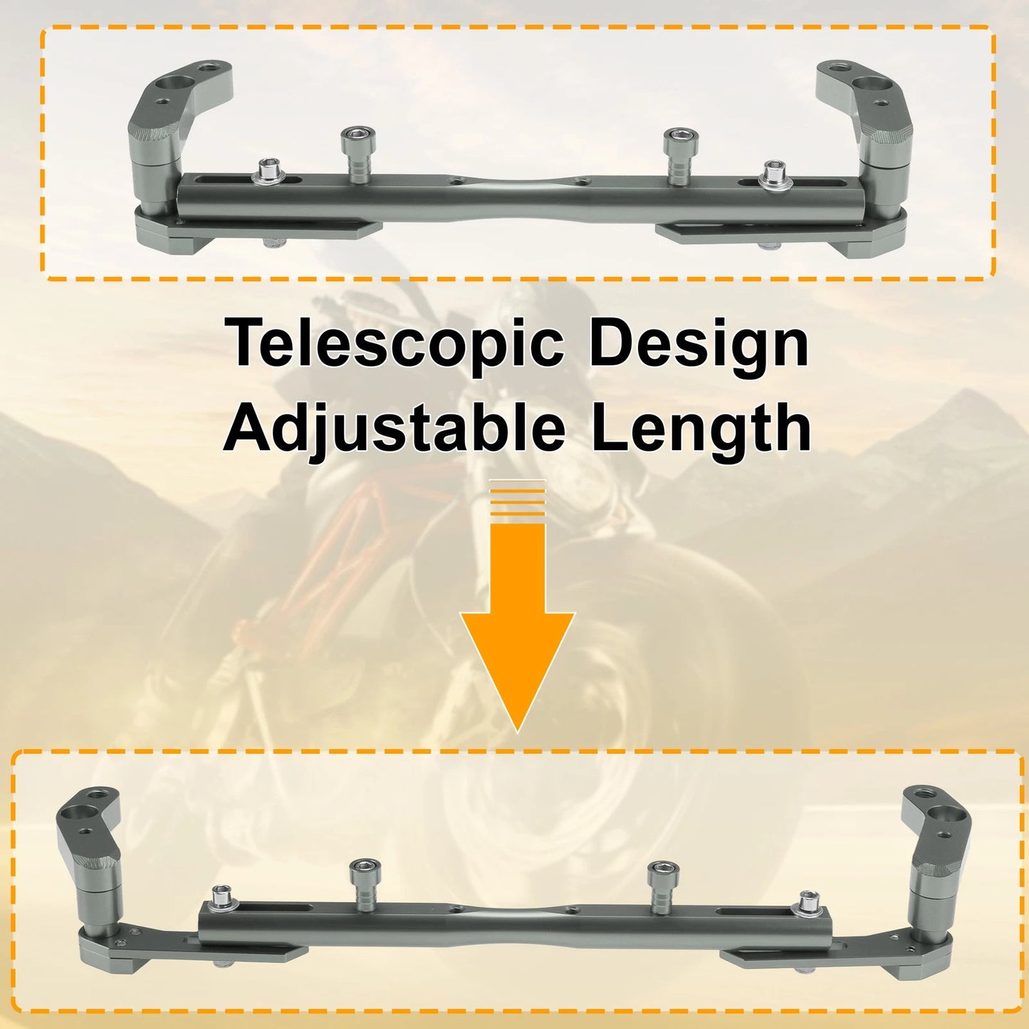 Balance Handle Bar Extender Bracket 320mm Titanium Tone for Motorcycle