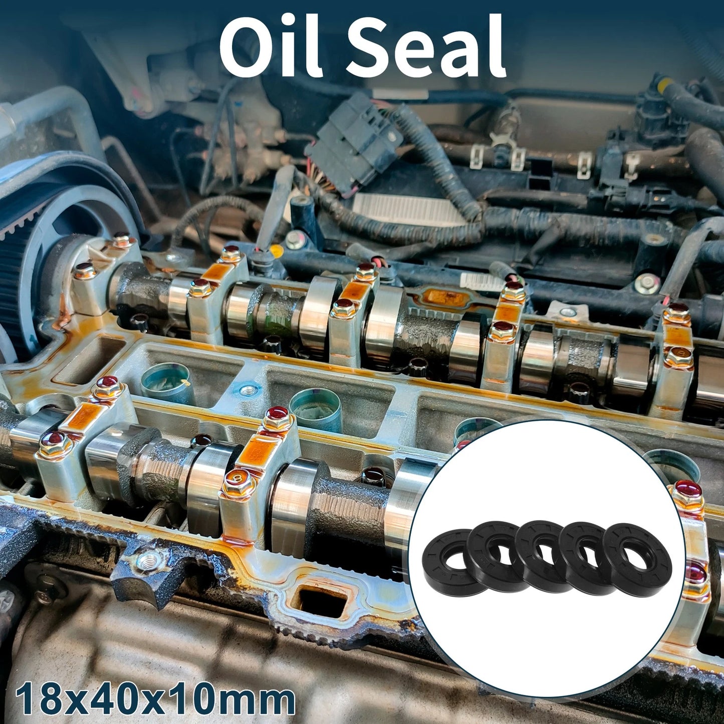 Oil Seal 18x40x10mm 5Pcs NBR Rubber Seal Ring for Make Model