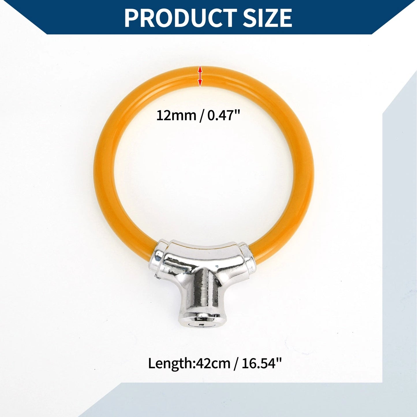 Portable 42cm Anti-Theft Bicycle Lock Mini Ring for Bike - Orange