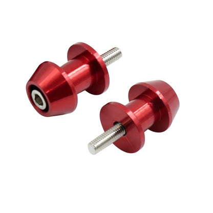 2 x 6mm Red Aluminum Alloy Swingarm Spool Slider Stand Bobbins for Motorcycle