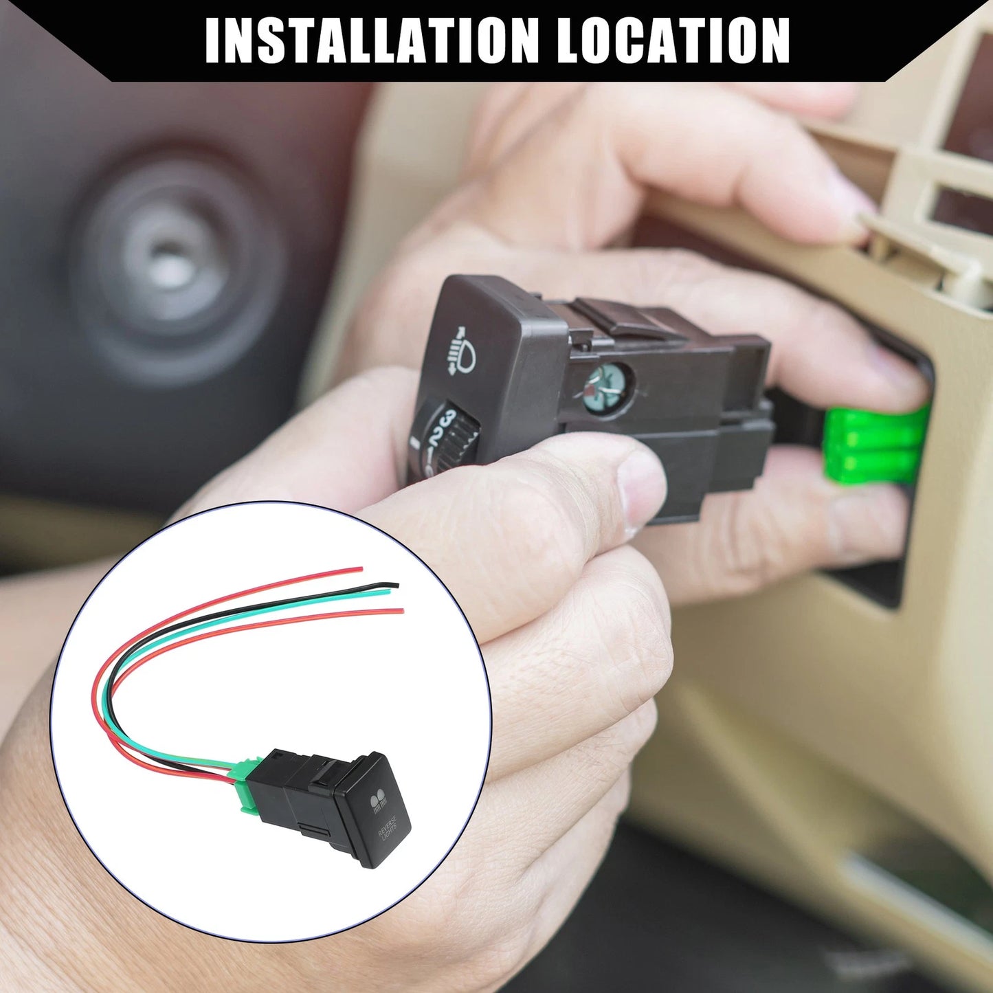 Blue LED Reverse Lights Push Button Switch Set for Toyota Landcruiser 4Runner