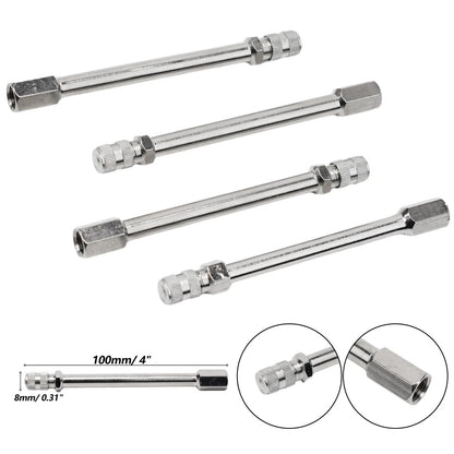 4pcs Tyre Wheel Valve Extension Extender Cap Metal Stem for Auto Car Truck