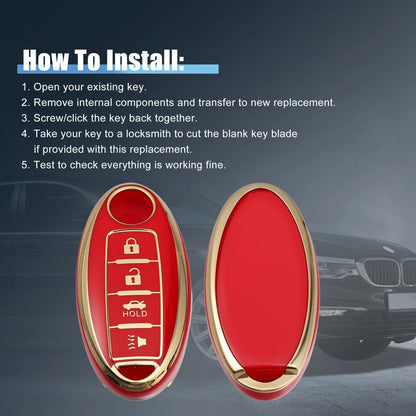 Silicone Key Fob Case Cover for INFINITI QX80 (2014) - Red