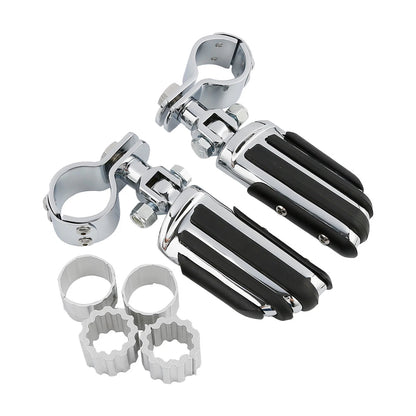 4x Chrome Adjustable Footpeg Clamps 22mm 25mm 32mm 35mm for Harley Street Glide