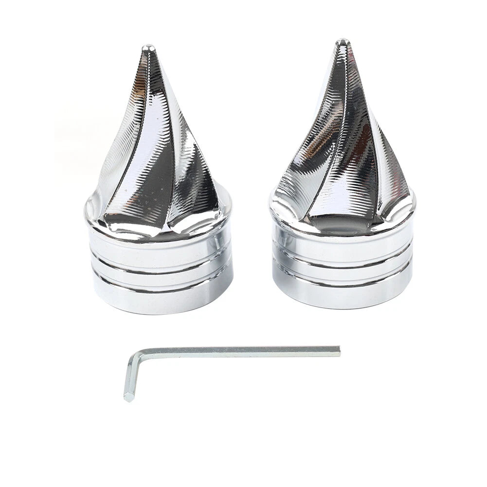 Front Axle Cap Nut Covers for Harley Touring Electra Road Glide Road King (00-07)
