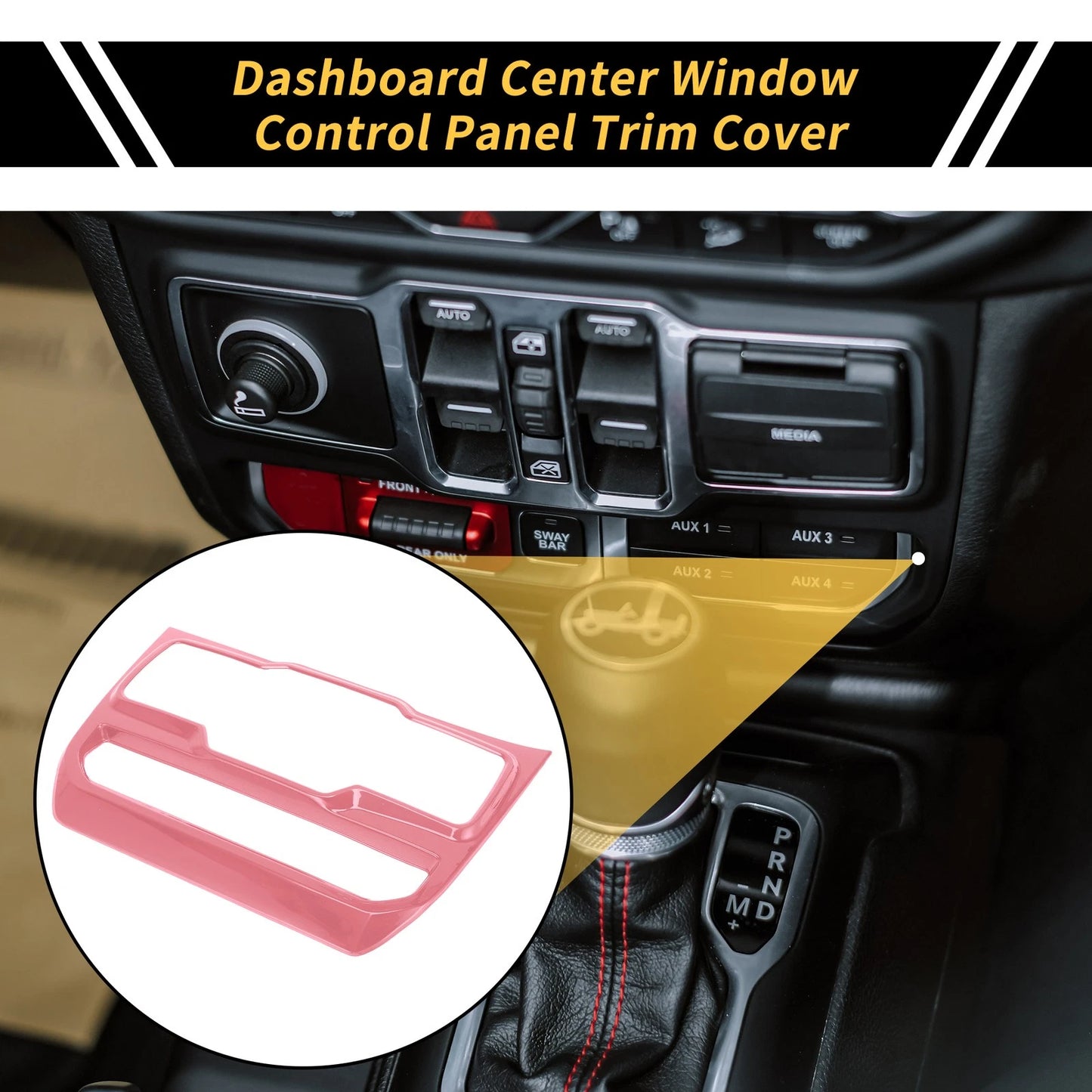 Dashboard Control Panel Cover for Jeep Wrangler JL JLU (2018-2024) - Pink