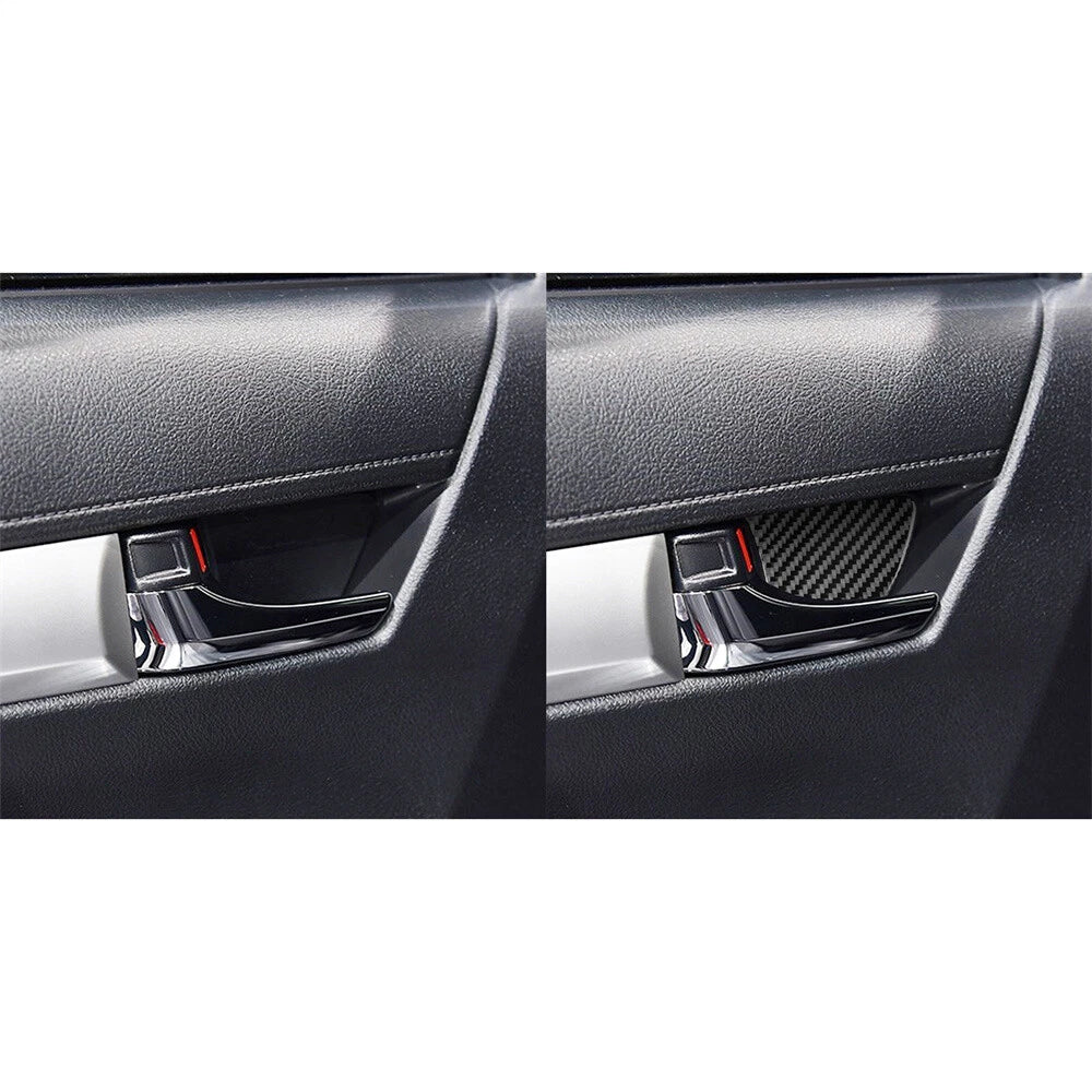 4Pcs Carbon Fiber Inside Door Bowl Cover Trim for Toyota Hilux (2015-2021)