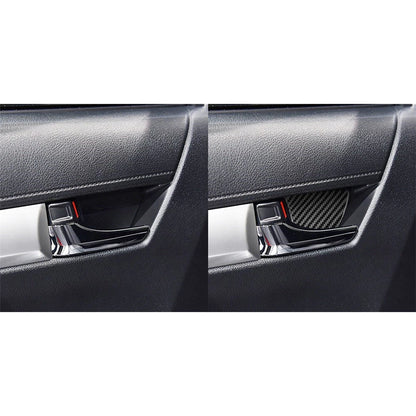 4Pcs Carbon Fiber Inside Door Bowl Cover Trim for Toyota Hilux (2015-2021)